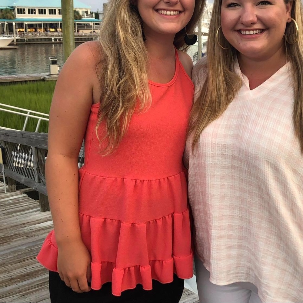 Sleeveless ruffle tank top by Starling